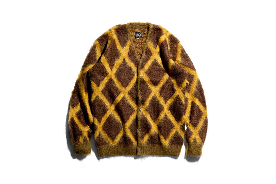 Needles Mohair Cardigan diamond black and white checker orange and black polkadot butterfly steve mcqueen papillon brown yellow grid nepenthes
