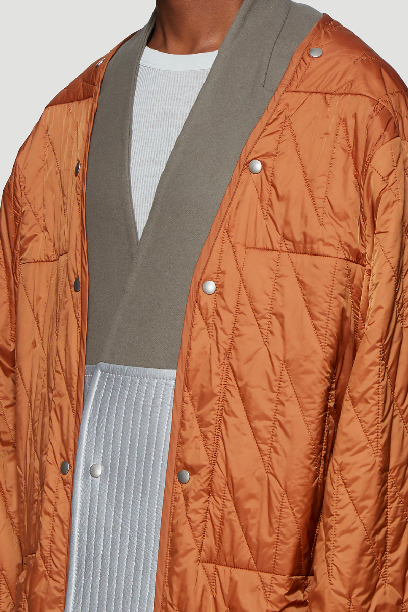 Rick Owens Quilted Liner Coat in Orange Release | Drops | Hypebeast