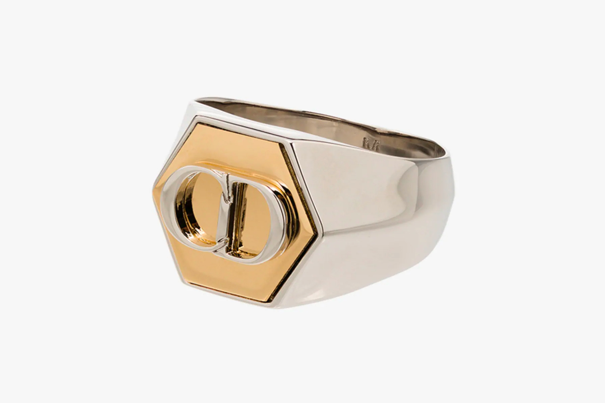CD Icon Chain Link Ring Silver  DIOR