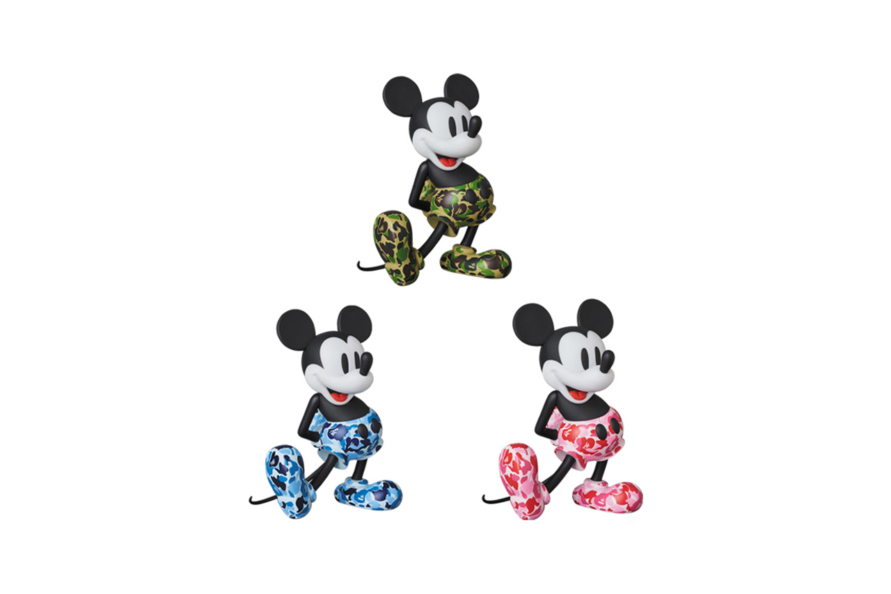 Details about   Medicom VCD A Bathing Ape Bape Disney Mickey Mouse Figure Doll Green Camo 2019 