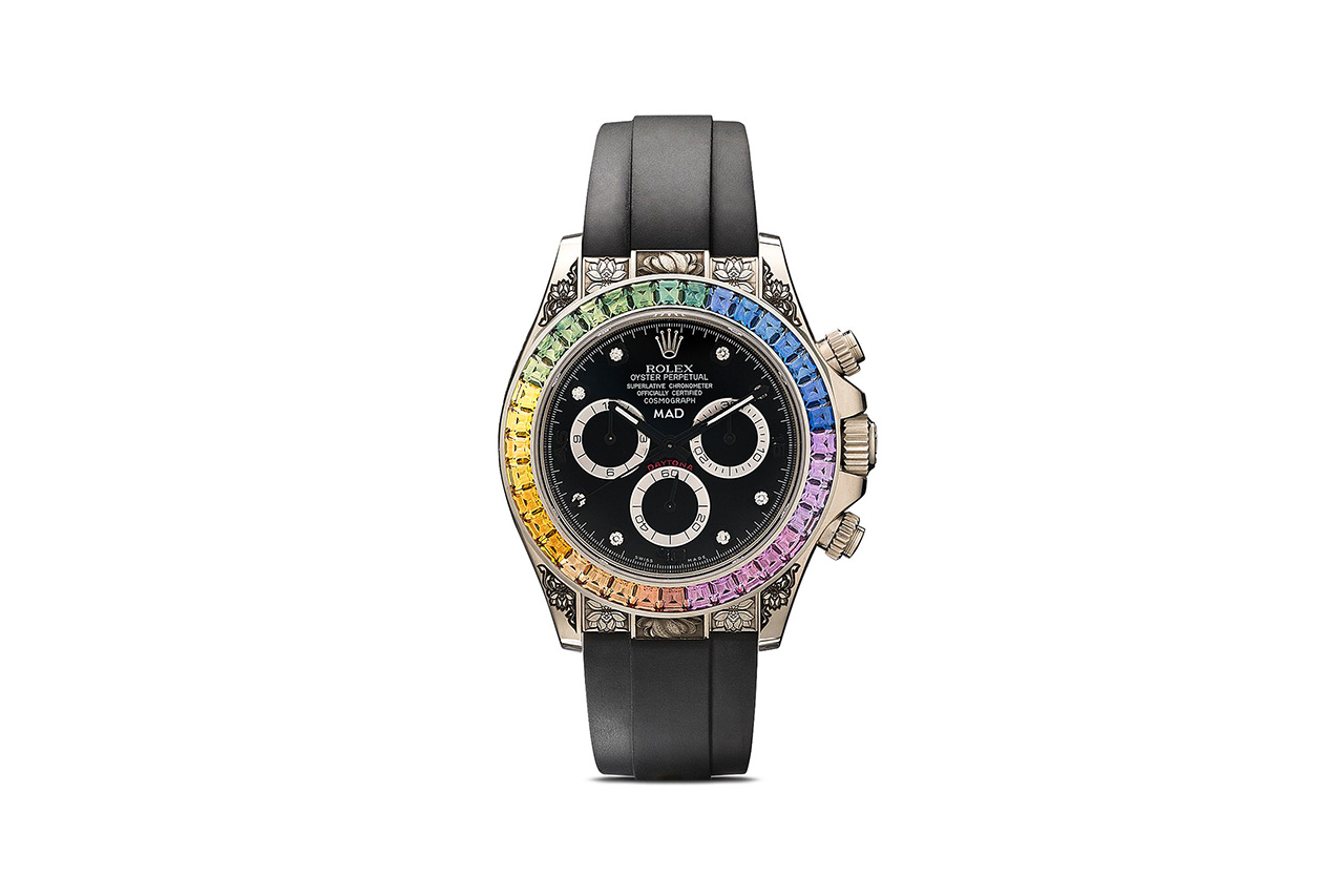 MAD Paris Black Rolex Daytona Rainbow Sapphire Watch