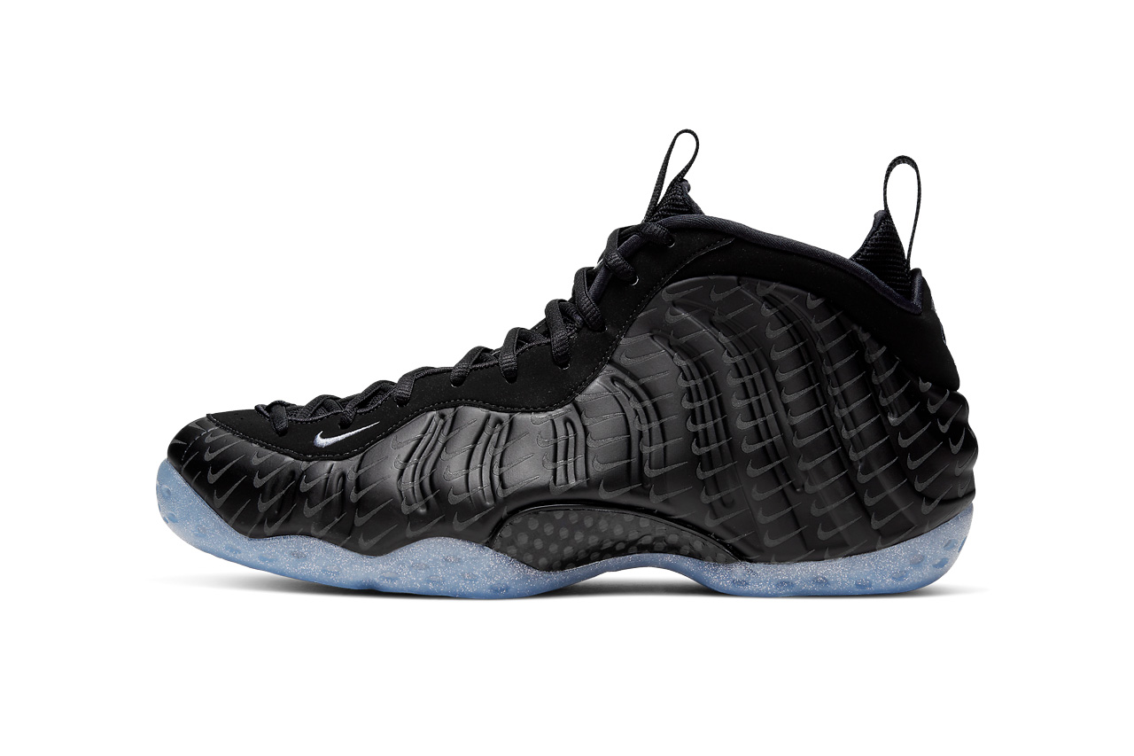 nike air foamposite one reflective swooshes print black blue beyond metallic silver CV0369 001 release date info photos price