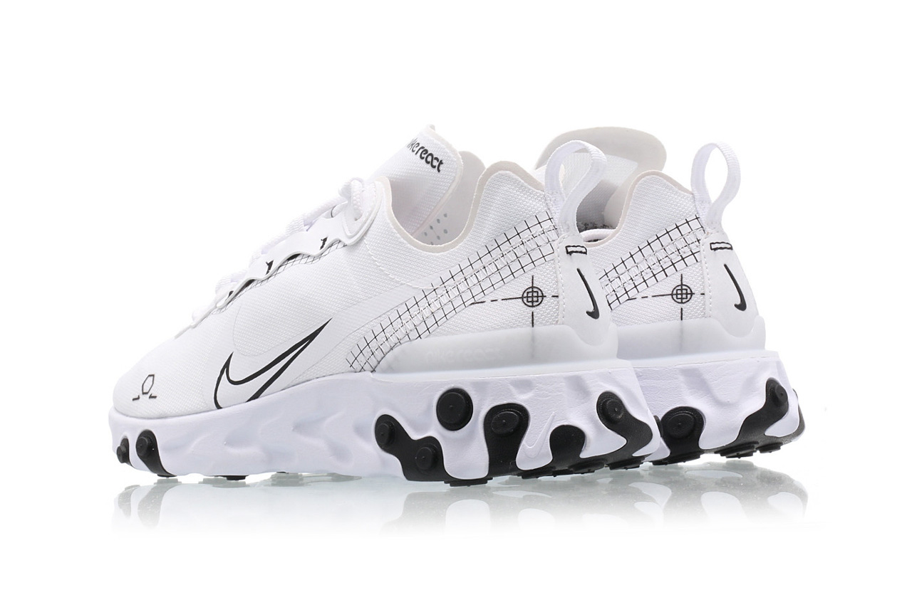Nike React Element 55 'Quilted Grid - White' CI3835-001 - KICKS CREW