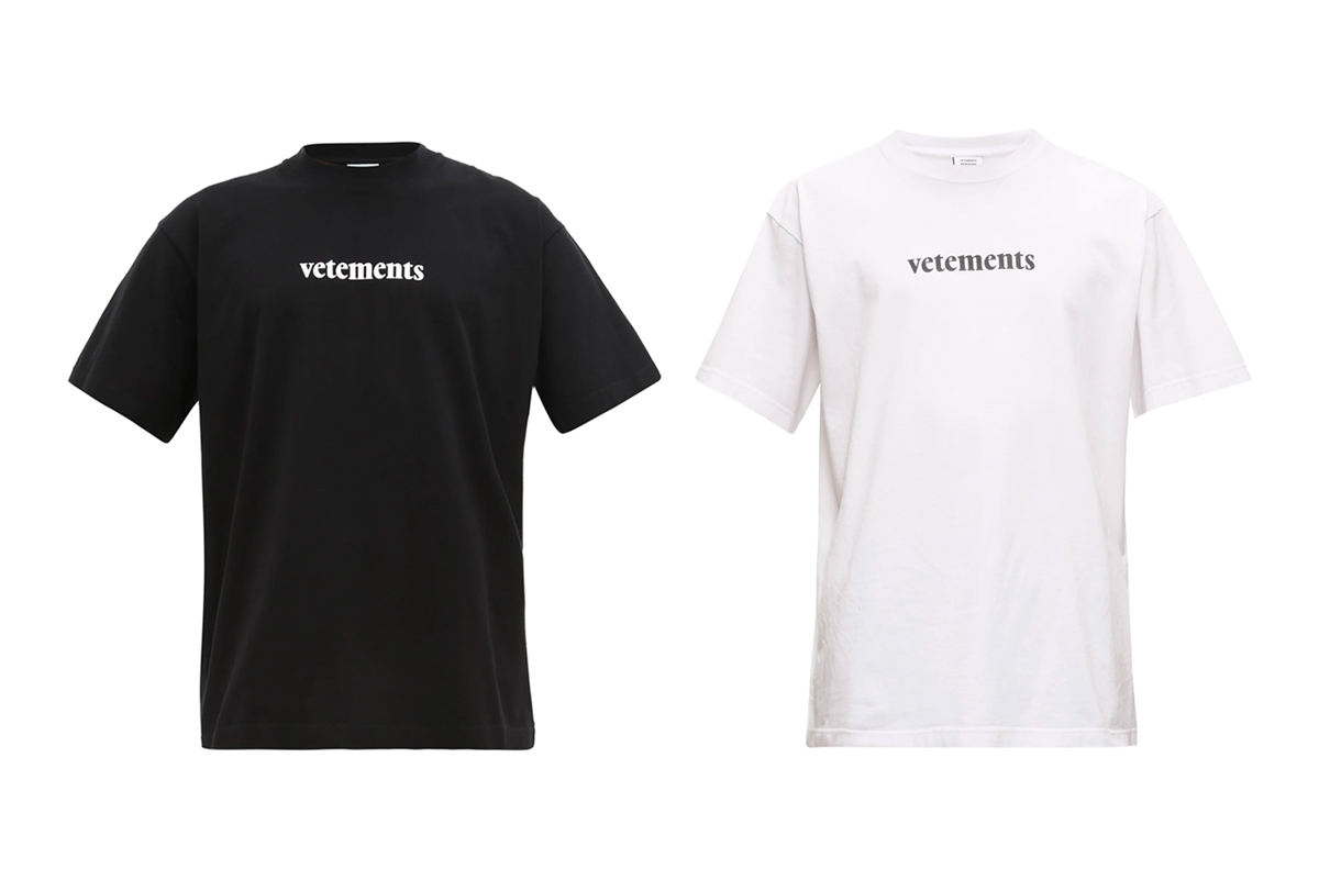 Vetements Logo Patch Cotton T-shirt Black