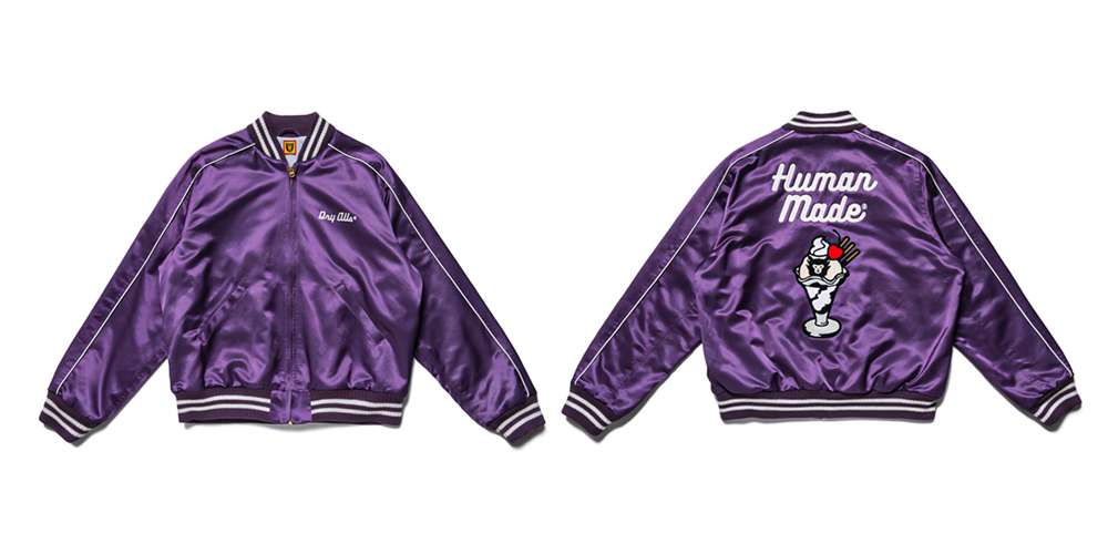 HUMAN MADE Purple Satin Varsity Jacket Release | Drops | HYPEBEAST
