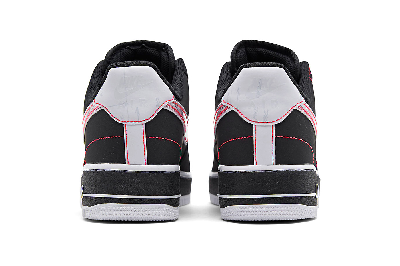 🔥🔥 New Nike Air Force 1 '07 LV8 Reflective Crimson Black Shoes Men's Size  🔥🔥