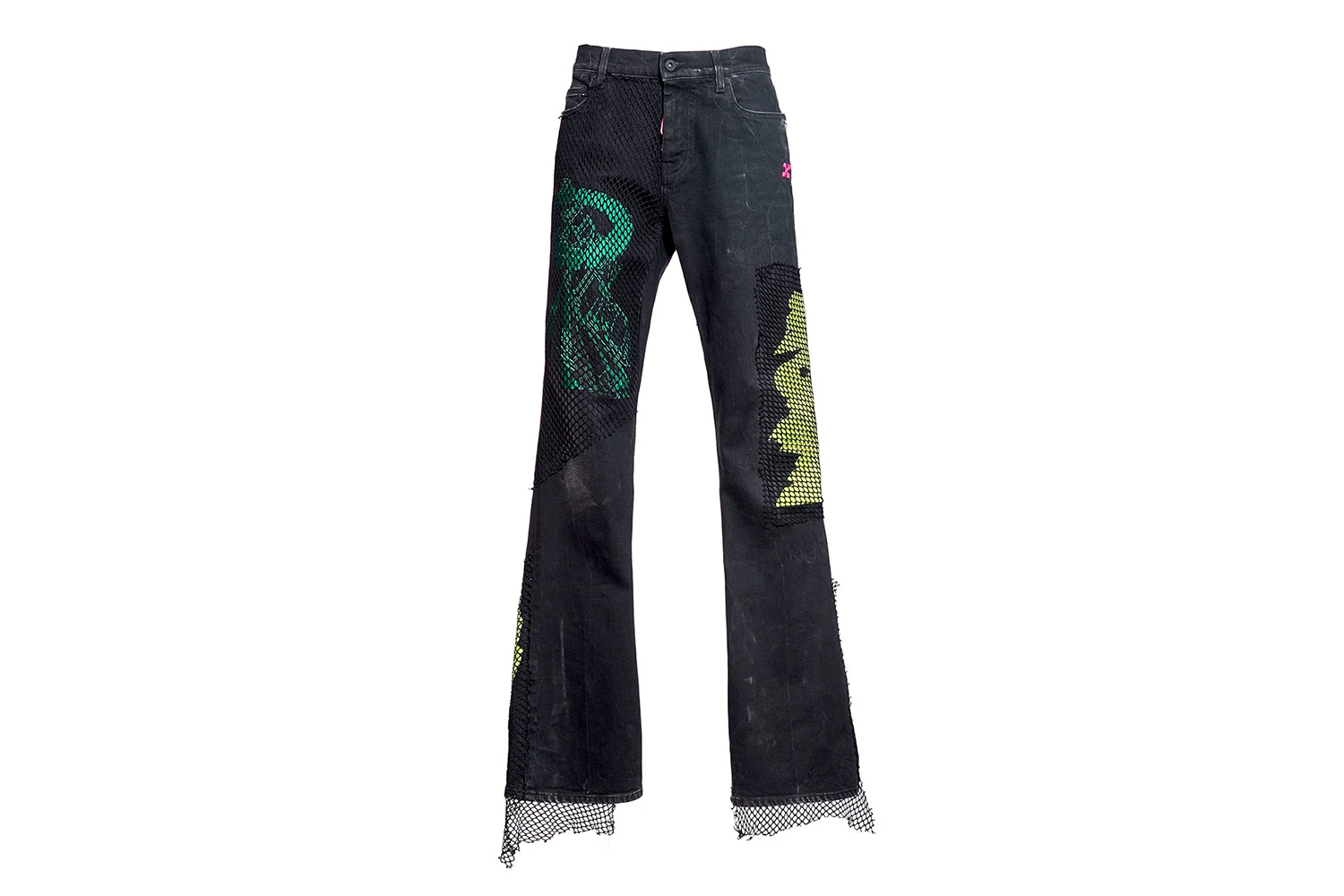 Off-White Flared Fishnet Detail Jeans Release | Hypebeast