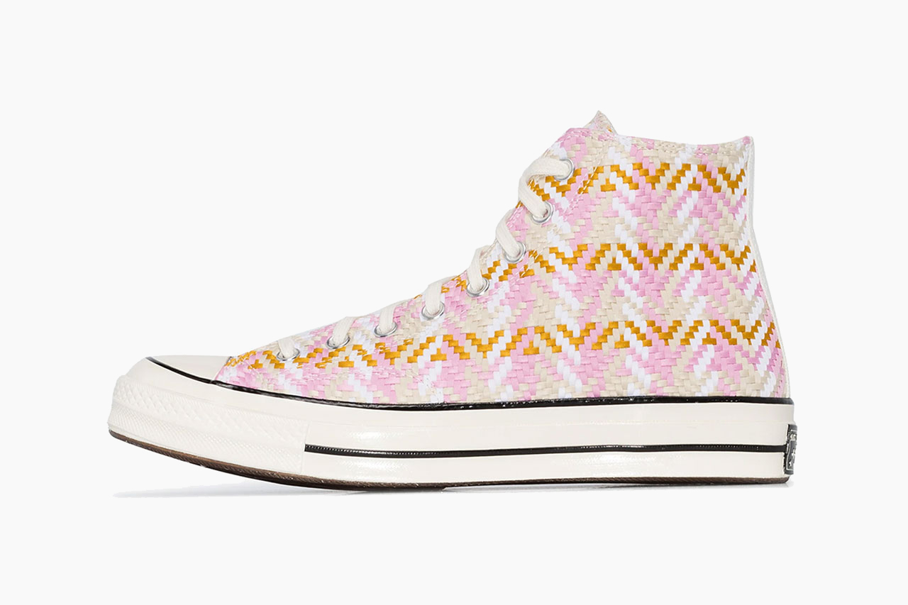 Converse Pink Chuck Taylor Woven High Top Sneakers