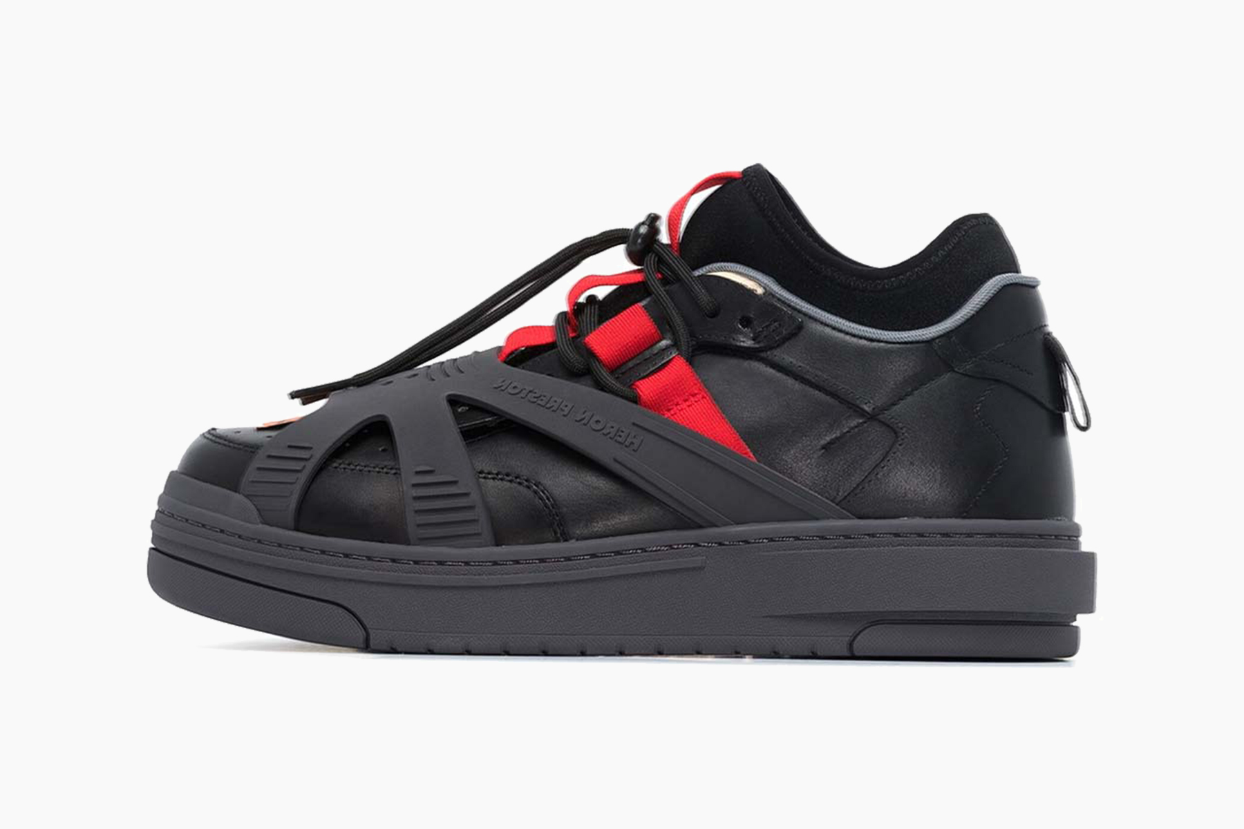 Heron Preston Black Protection Low-Top Leather Sneakers