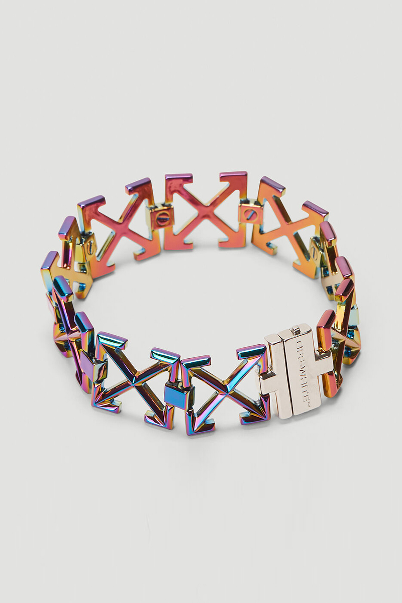 Off-White c/o Virgil Abloh Arrow-pendant Woven Bracelet in Metallic for Men