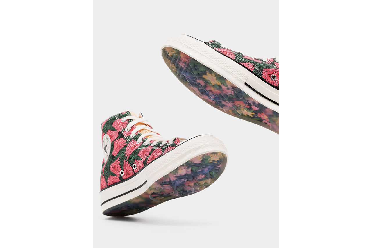 converse with flowers on the bottom