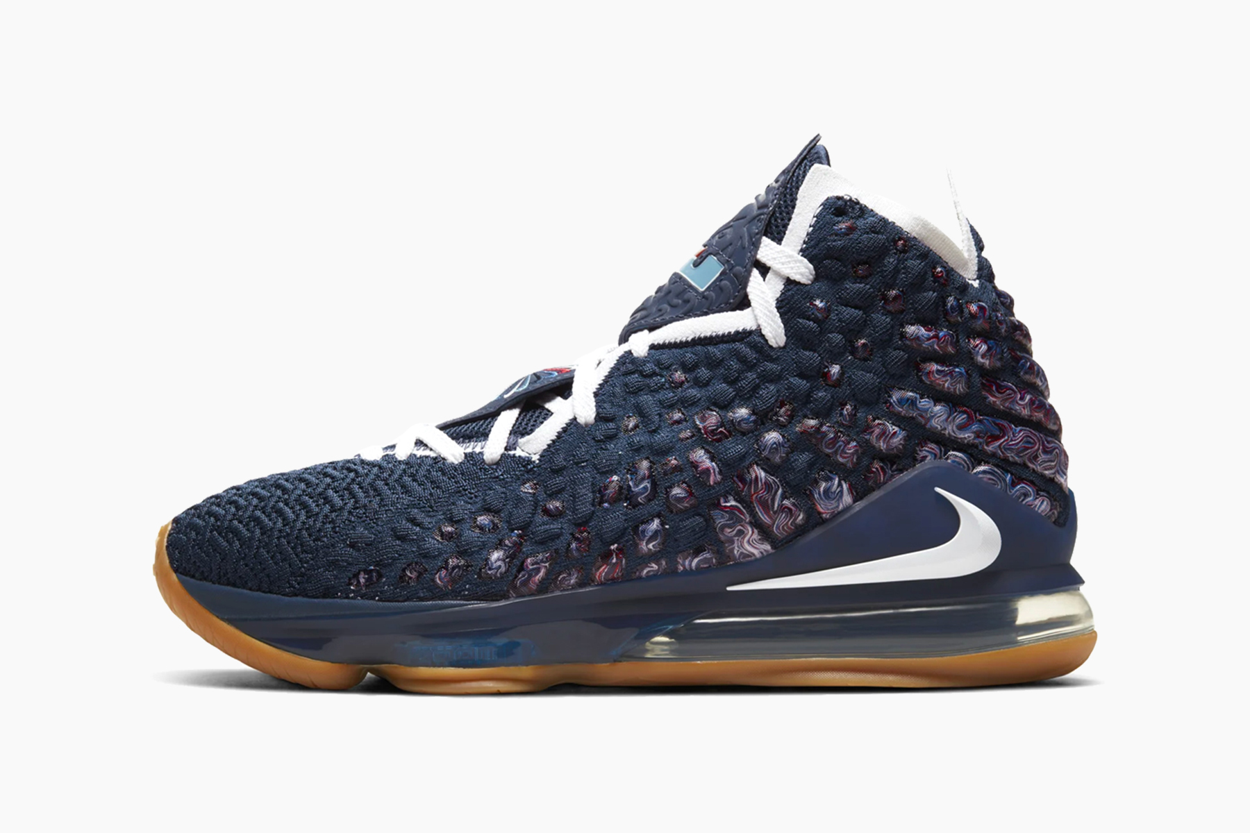 navy blue and white lebrons