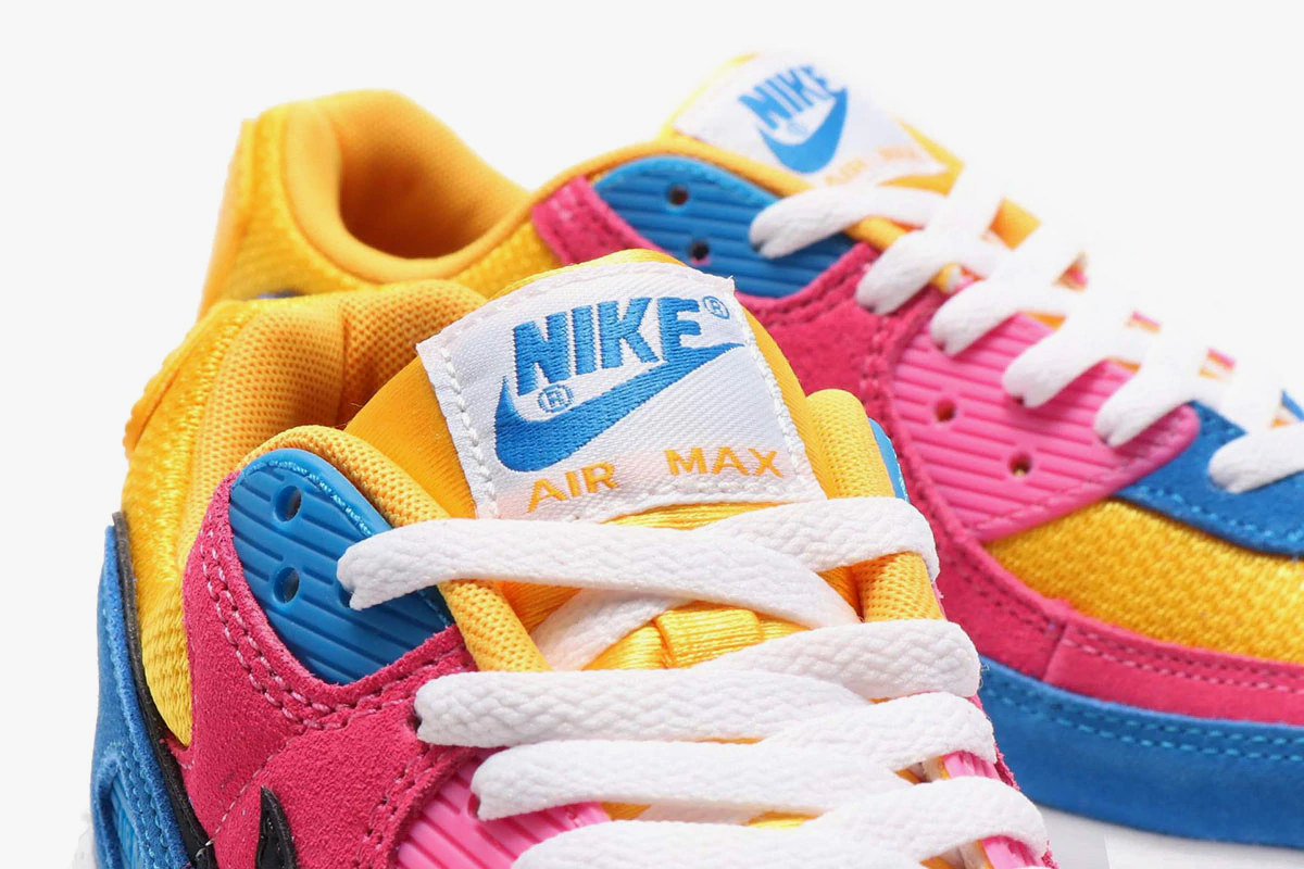 nike air max 90 yellow and pink