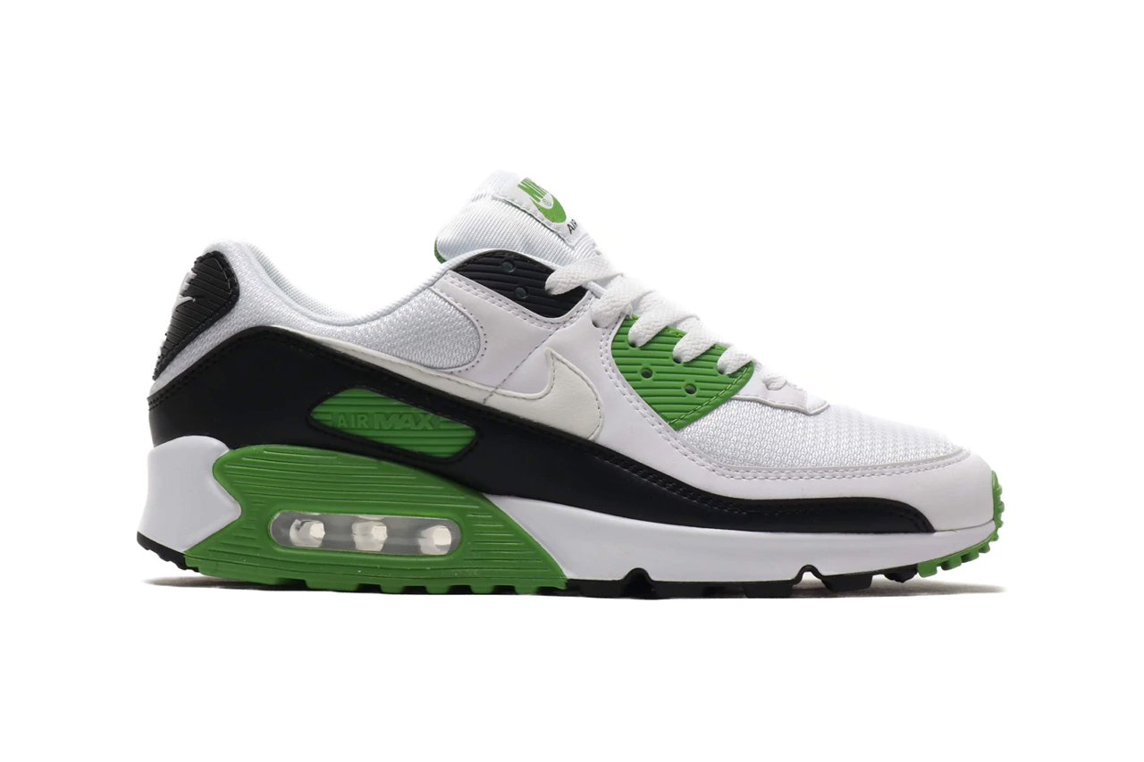 CT4352-102 nike air max 90 30th anniversary white chlorophyll colorway sneakers shoes 