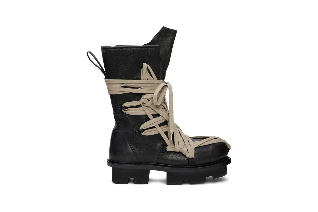 Rick Owens Black Lace-Up Army Megatooth 