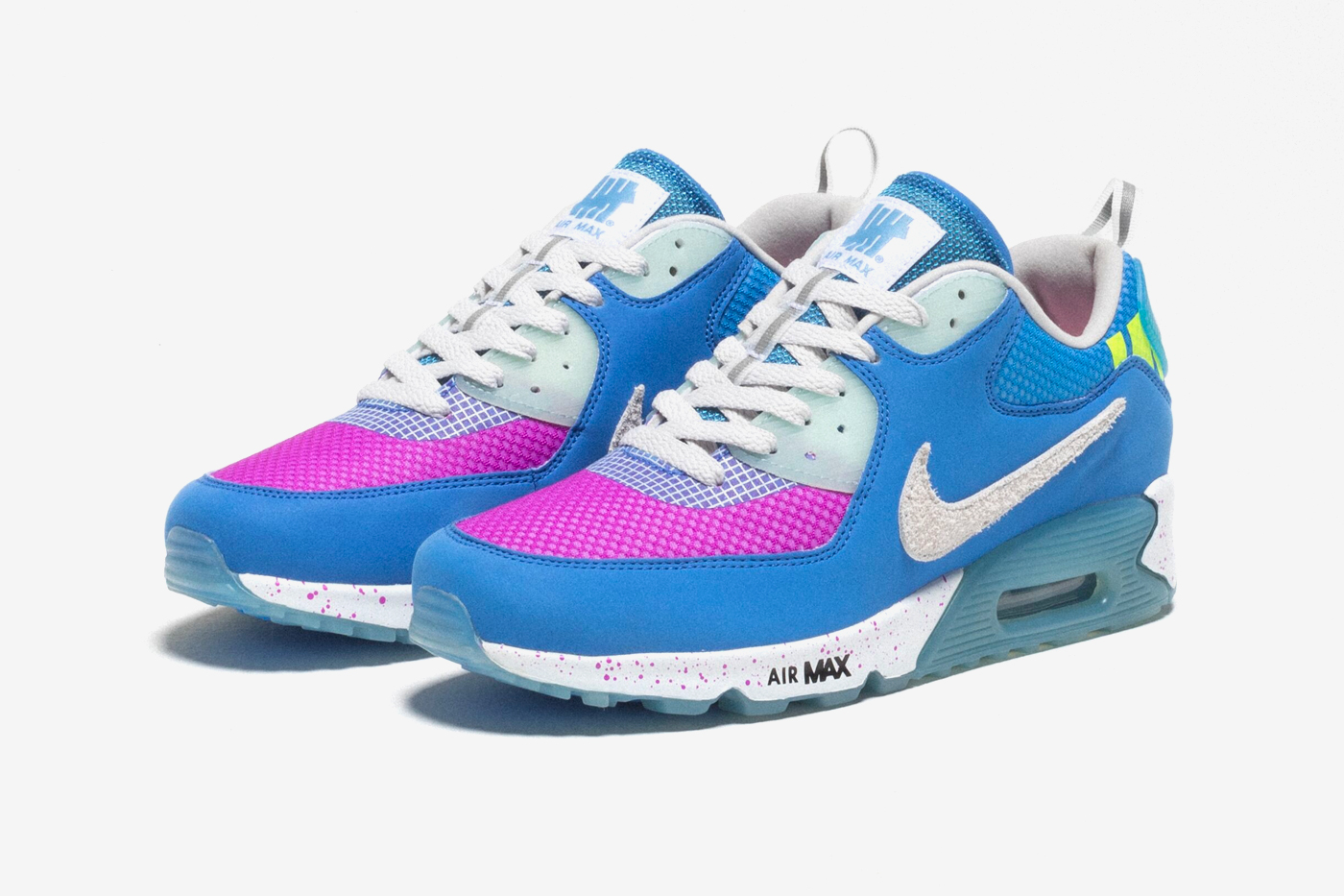 UNDEFEATED Nike Air Max 90 Pacific Blue Official Look Release Info Date Buy Price Day CQ2289-400 Pacific Blue Vast Grey Vivid Purple