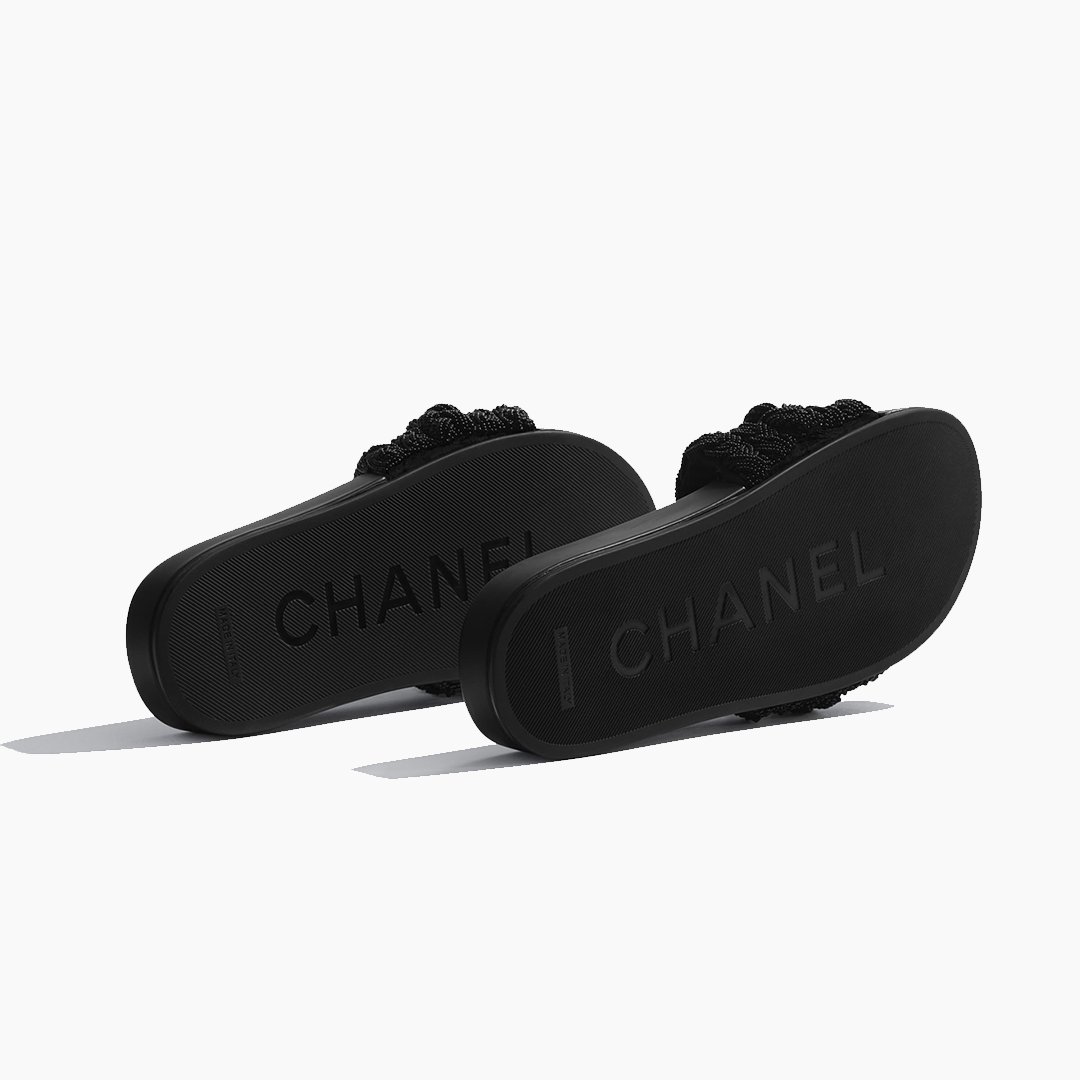 Chanel Mules Slippers Orylag Lambskin Black - NOBLEMARS