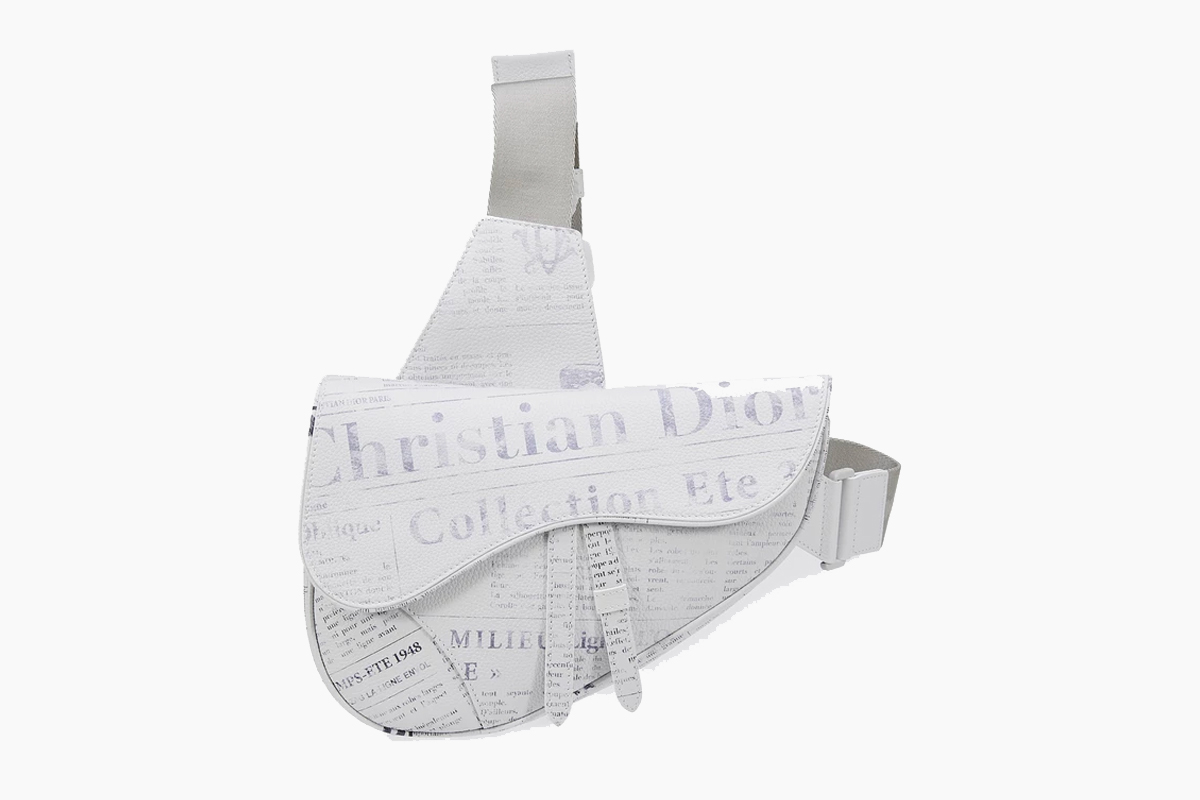 Daniel Arsham x Dior Newspaper Print Saddle Bag