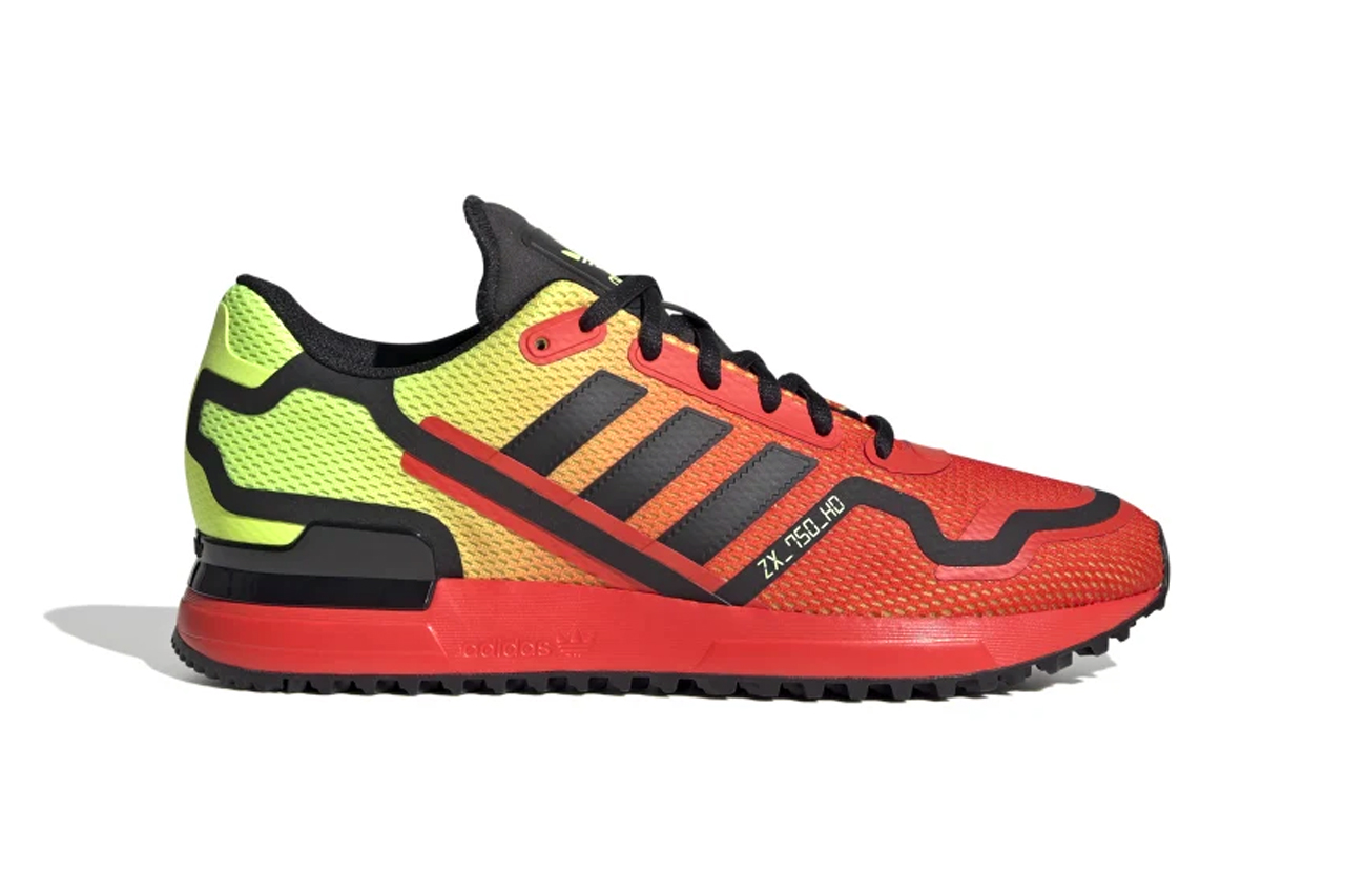 adidas ZX 750 Glory Red Core Black Shock Yellow FV8489 menswear streetwear spring summer 2020 collection footwear shoes sneakers runners trainers kicks 