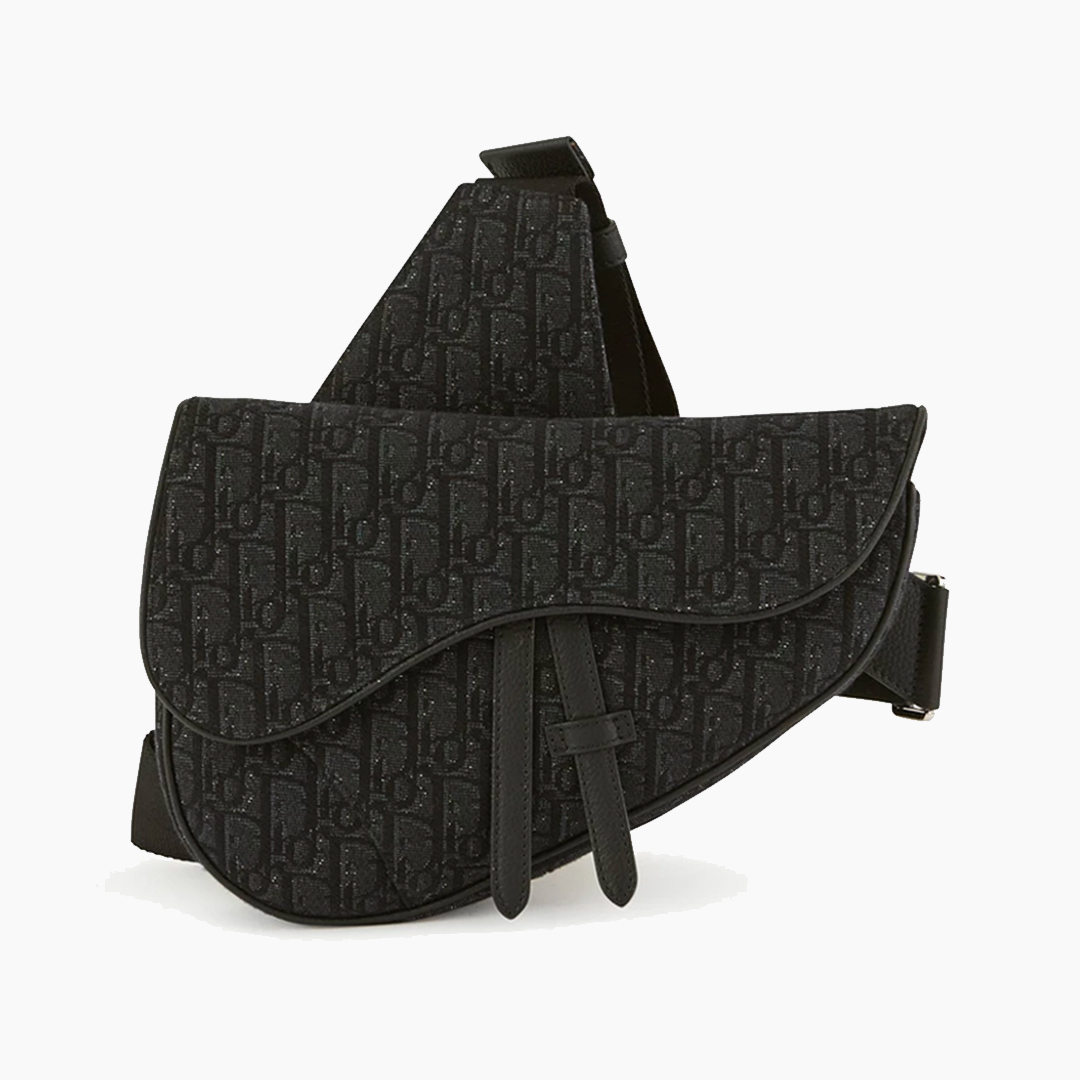 Dior Oblique Jacquard Saddle Bag Navy & Noir, Drops