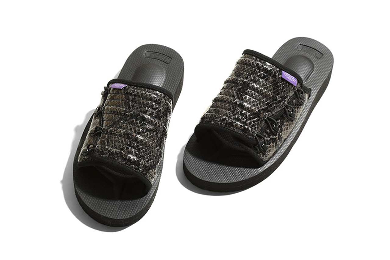 Nepenthes Suicoke Purple Label menswear streetwear shoes footwear slides sandals tabi elastic strap slide in split toe spring summer 2020 collection