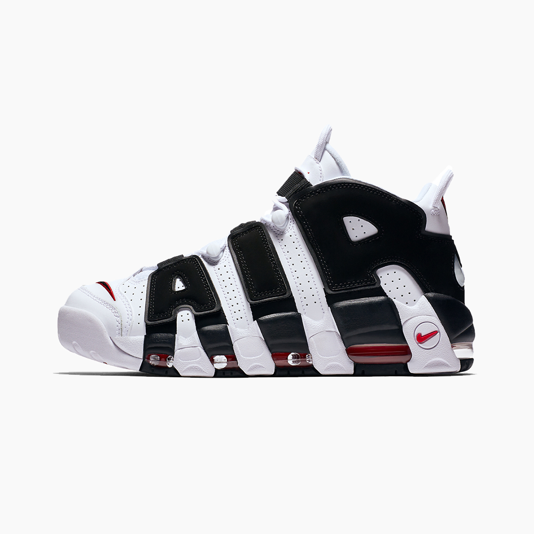 nike air uptempo womens black and white