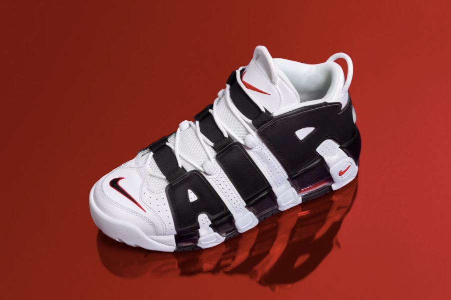 nike air more uptempo red and black
