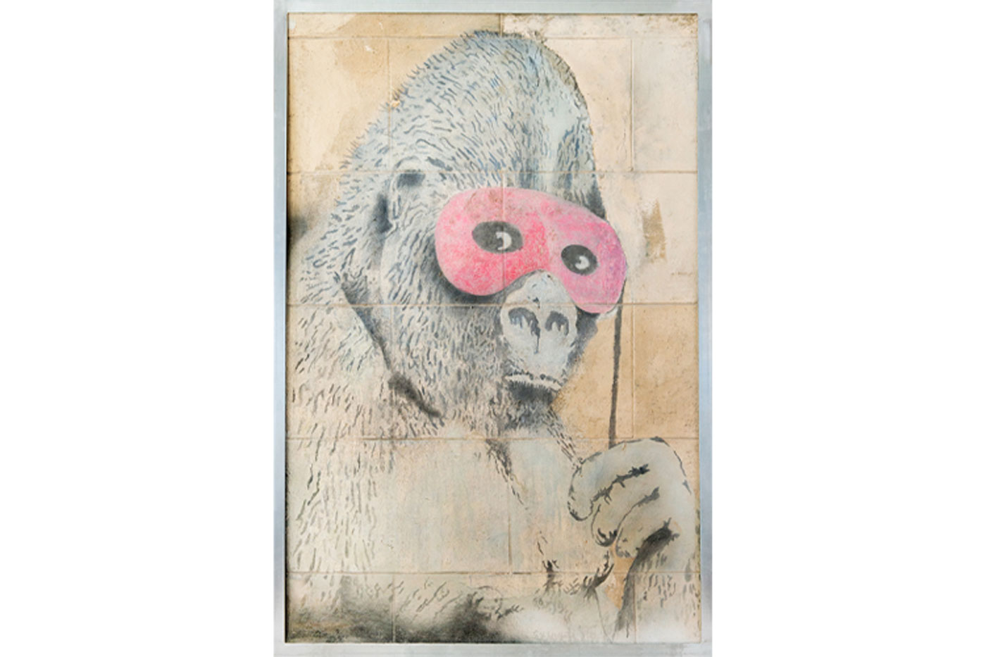 Historic Banksy Piece 'Gorilla in a Pink Mask' Set To Be Offered as an NFT bristol uk opensea nft non fungible token cryptocurrency crypto queen elizabeth