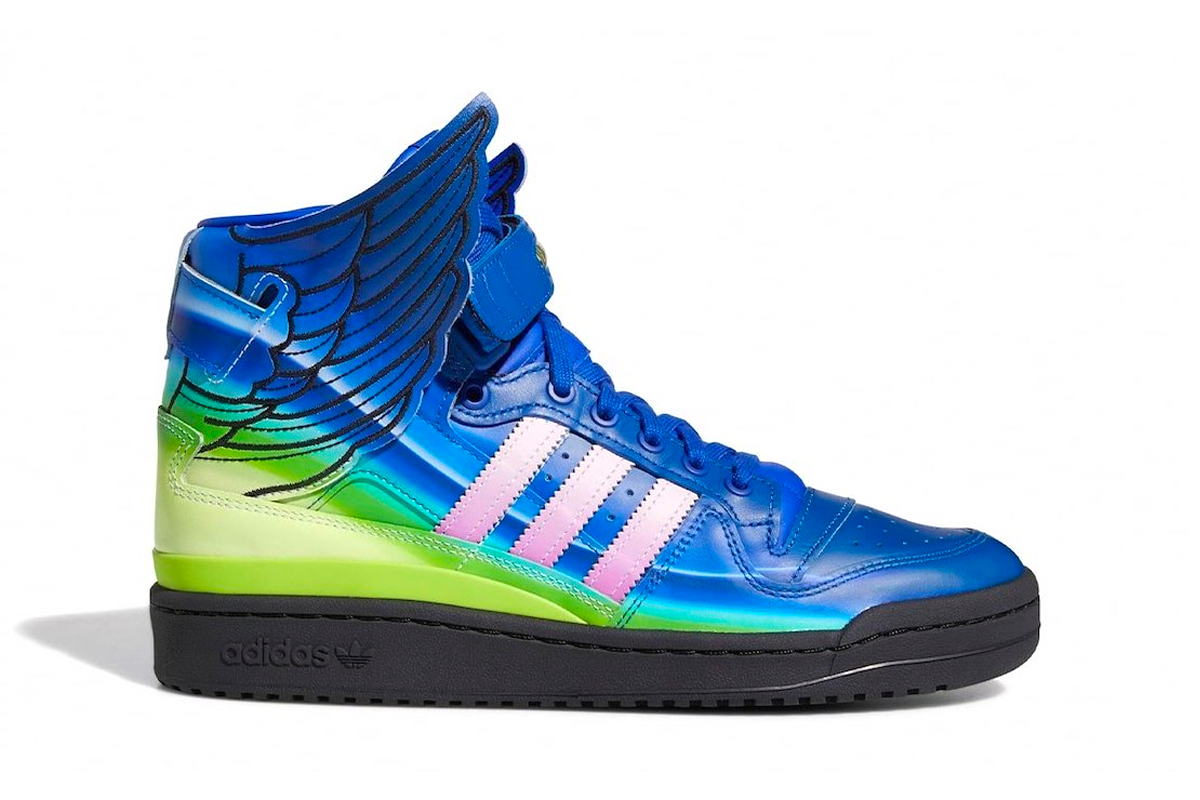 Jeremy Scott x adidas Forum Hi Wings 4.0 Arrives in Multicolor Gradient GY4421 high tops collaboration moschino