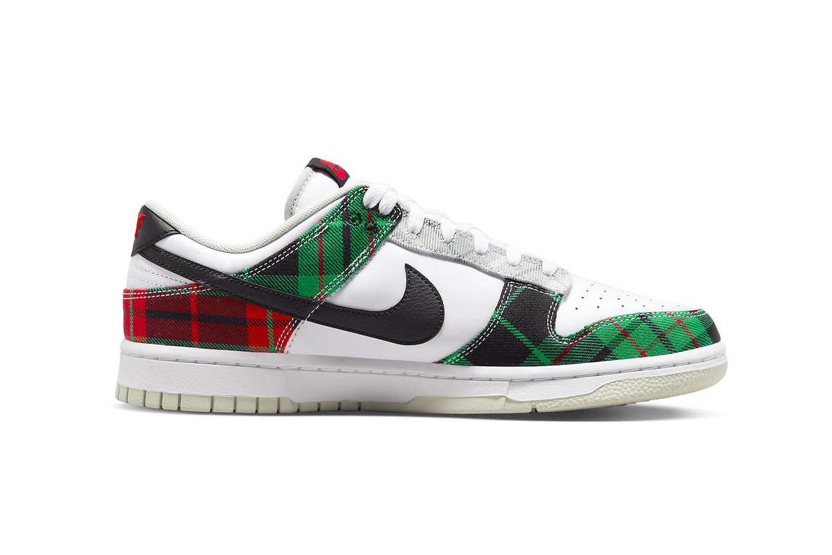 Nike Dunk Low Pays Tribute to the Tartan scottish scotland punk rock green red holiday christmas DV0827-100