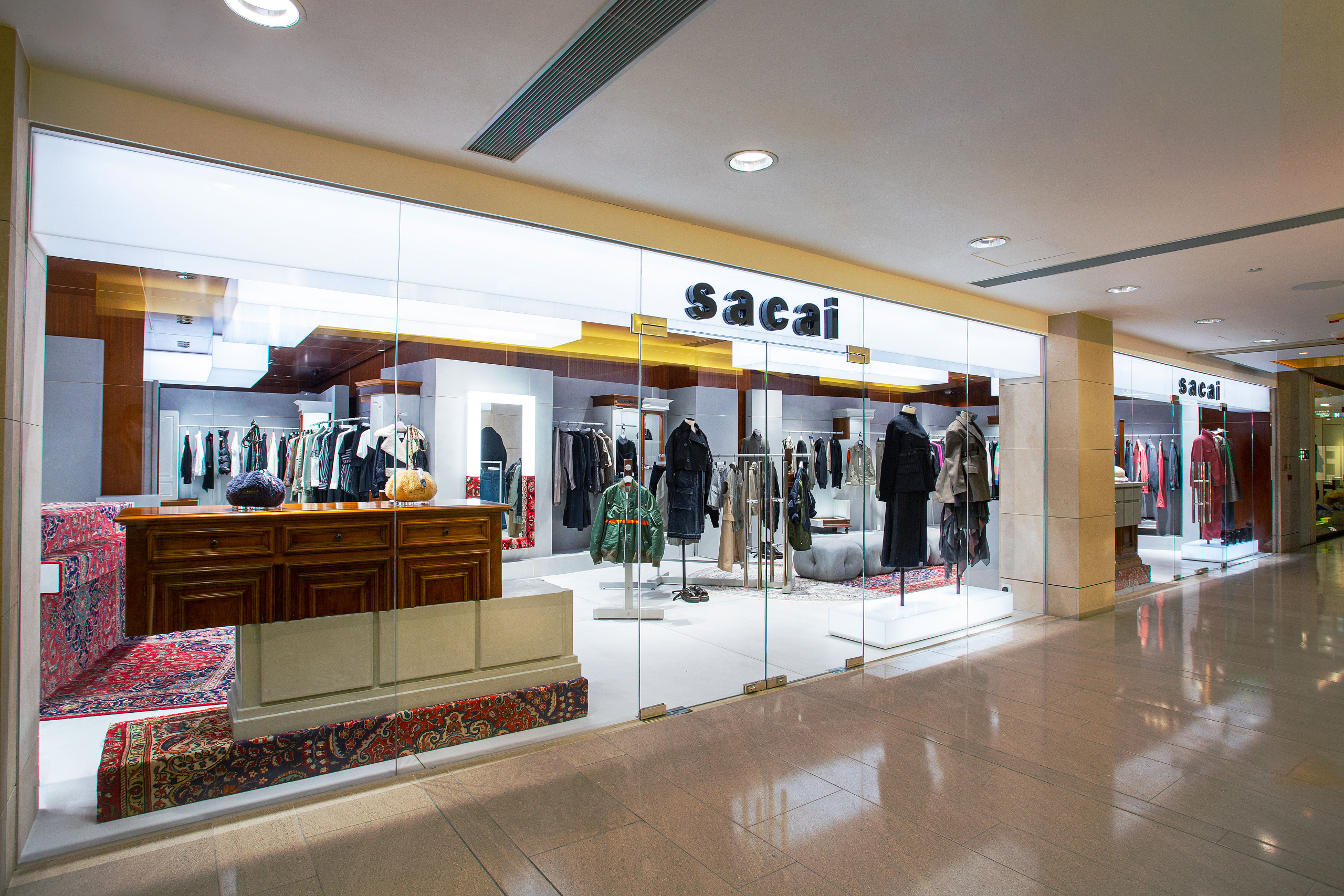 sacai belowground landmark atrium central hong kong gelchop persian rug opening womenswear menswear info date 