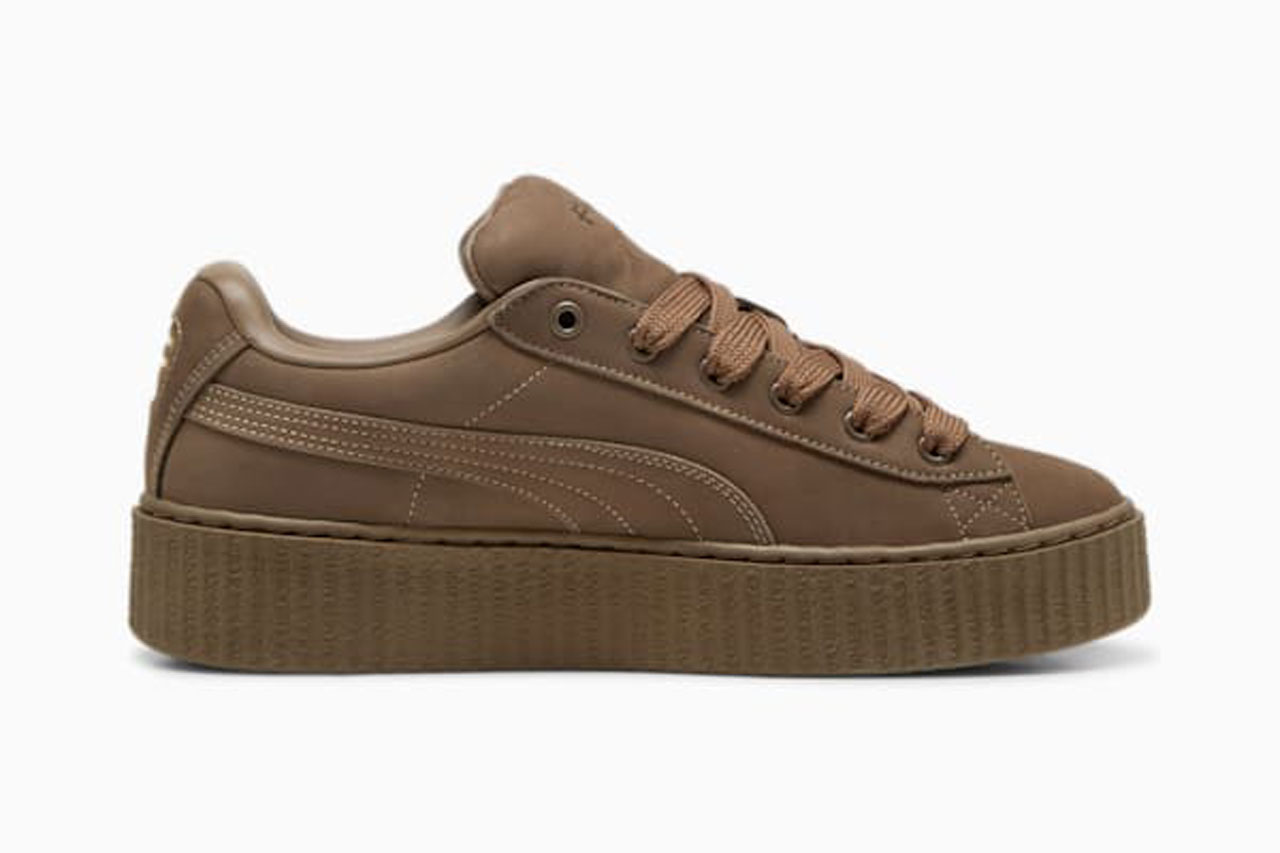 FENTY x Puma Creeper Phatty Surfaces in Earthy Hues rihanna partnership collab sneaker footwear drop release order price upper shoe laces totally taupe drop phat asap rocky rapper skin beauty collaboration 