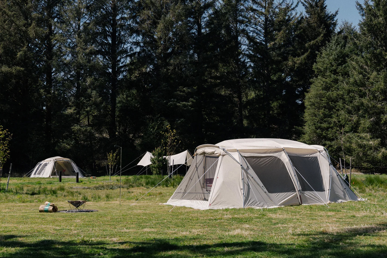 snow peak campfield campsite lodge tents long beach washington info photos details