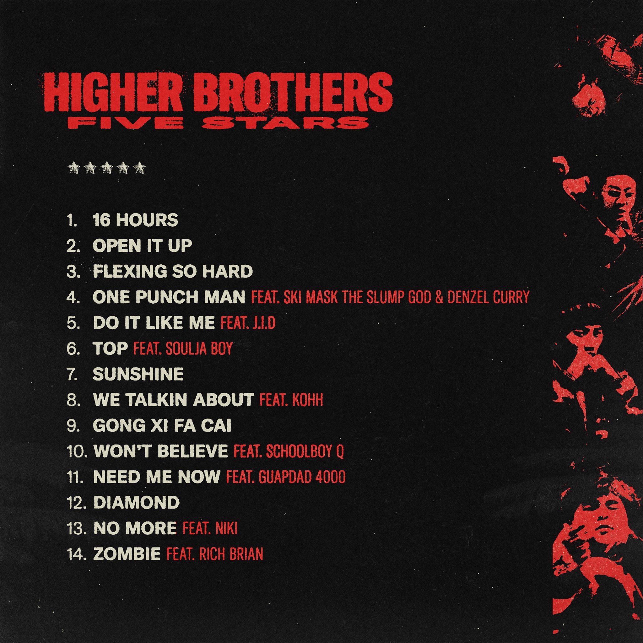 Higher Brothers  全新专辑《Five Stars》即将正式上线