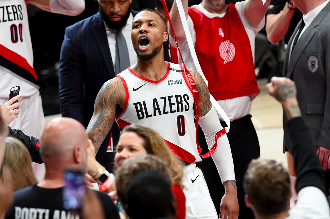 NBA 季后赛 2019 − Lillard 大号 Logo Shot 绝杀、全场狂飙 50 分击退 Thunder 晋级次轮