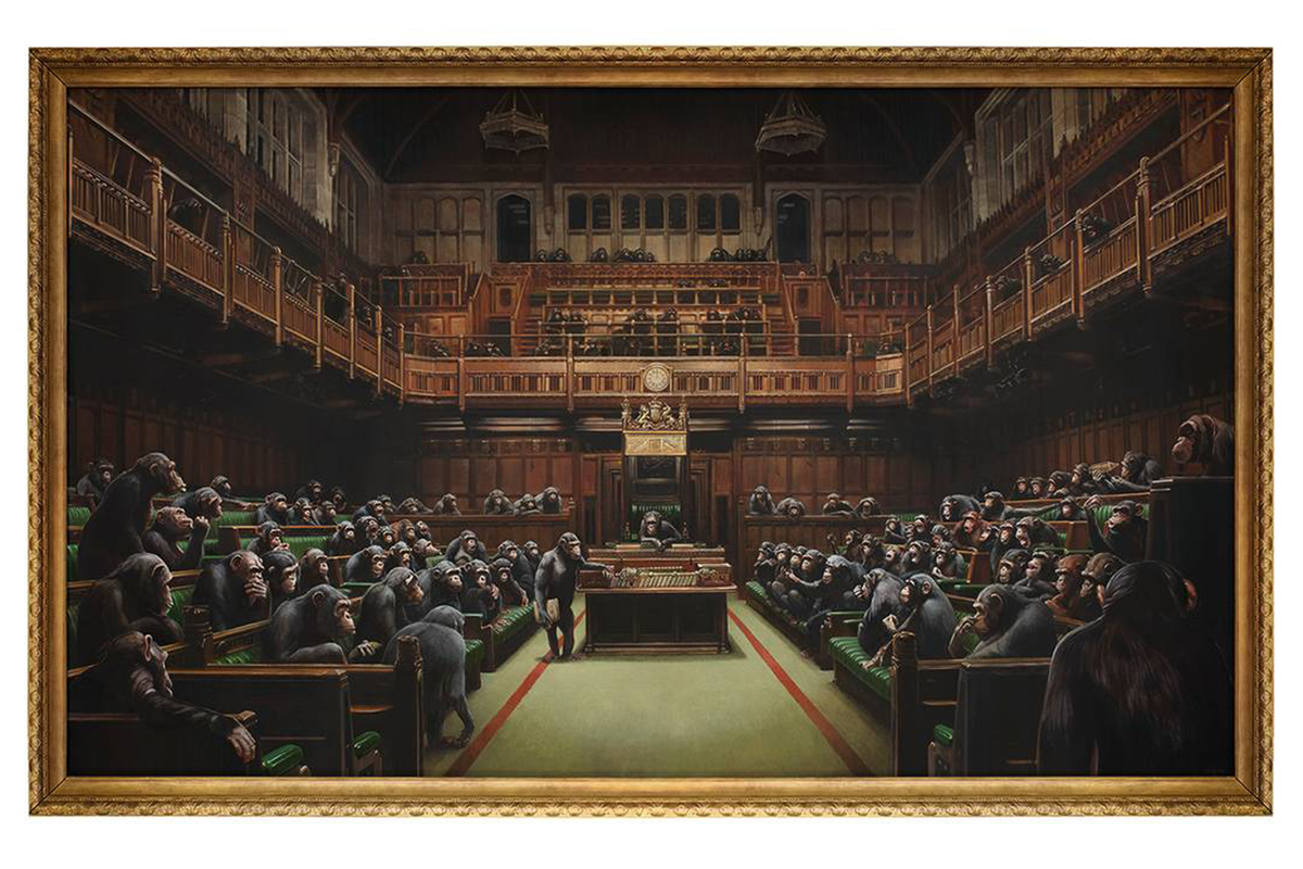Banksy《Devolved Parliament》以 £988 万英镑售出