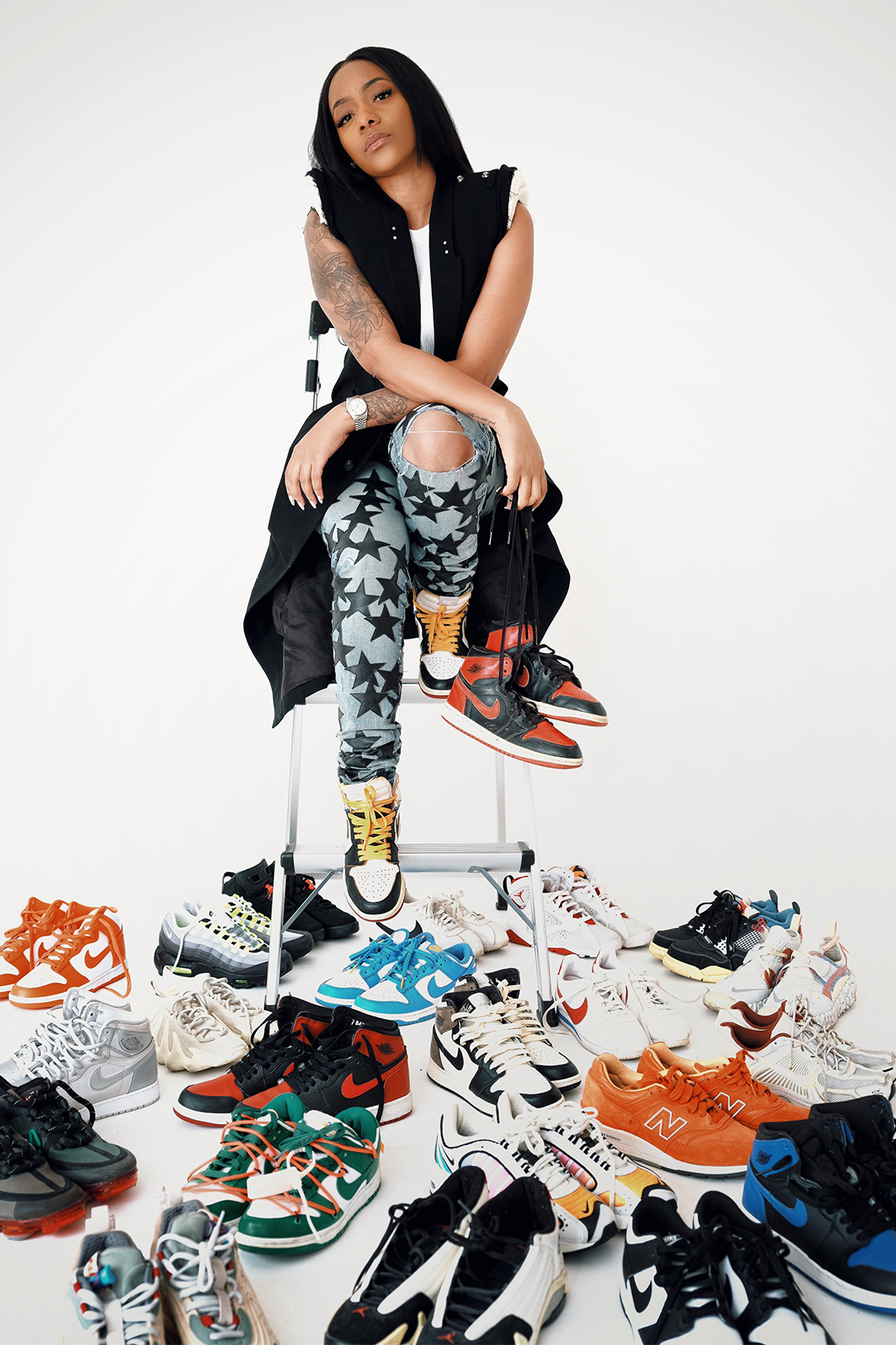 shaniqua j sneaker collector content creator wardrobe stylist influencer fashion kicks footwear nike air jordan 1