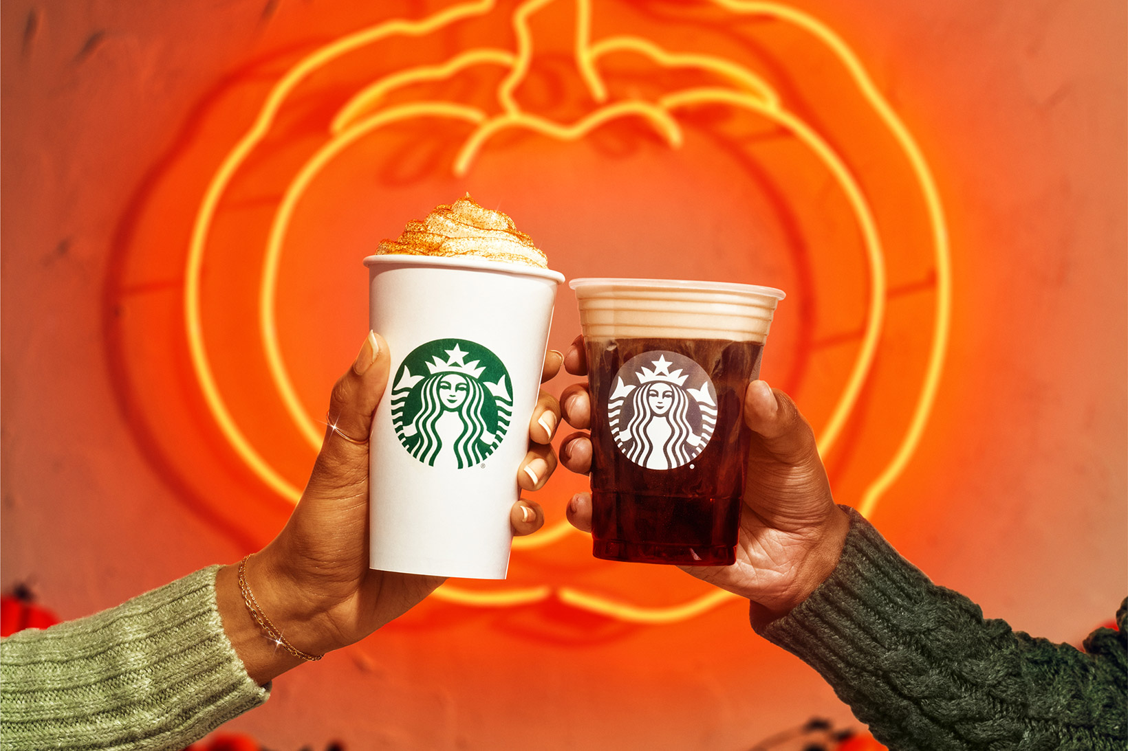 Starbucks Pumpkin Spice Latte PSL Cream Cold Brew Coffee Drink Beverage Fall